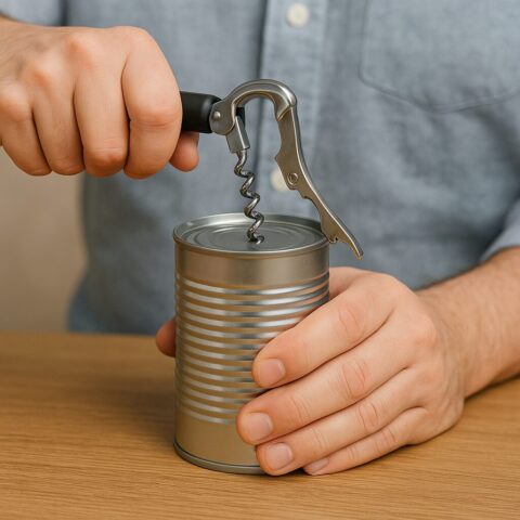 缶切りがない時にワインオープナーで開けられる?安全な代用方法と失敗しにくいコツ